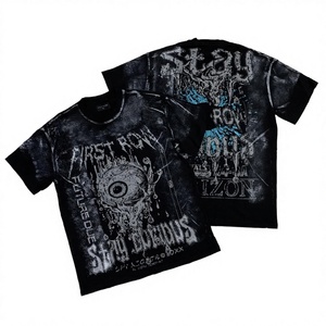 Camiseta de manga corta para hombre FIRST ROW Stay Curious Eyeball Foil Tee, algodón de alta calidad, estilo hip hop, 240 gramos, corte regular - Product Image 3