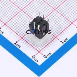 TSL06131-100B330BE-1D01-004F Tactile Switch Through hole-7P,6x6mm Switch Single Pole Single Throw Rectangle Button 1.8N 6mm - Product Image 2