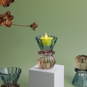Portacandele Home Decor <span class=keywords><strong>2023</strong></span> nuovo arrivo colorato gradiente rampa portacandele per cono candela di vetro natale - Product Image 3