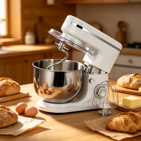 Batteur sur socle électrique puissant en acier inoxydable 6L, mélangeur à pâte multifonction avec broyeur et mixeur pour boulangerie