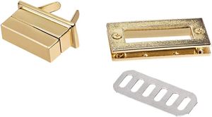 Uxcell Sets Rectangular <b>Purses</b> Twist Lock Mm X Mm Clutches Closures For DIY Bag Making Light Gold - Product Image 4