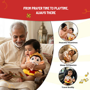 NOVAMART Peluche douce Ganesha pour bébé, 22 cm, rembourrée en coton PP, figurine musicale mignonne de dessin animé pour enfants, décoration de la maison et jeu - Product Image 6