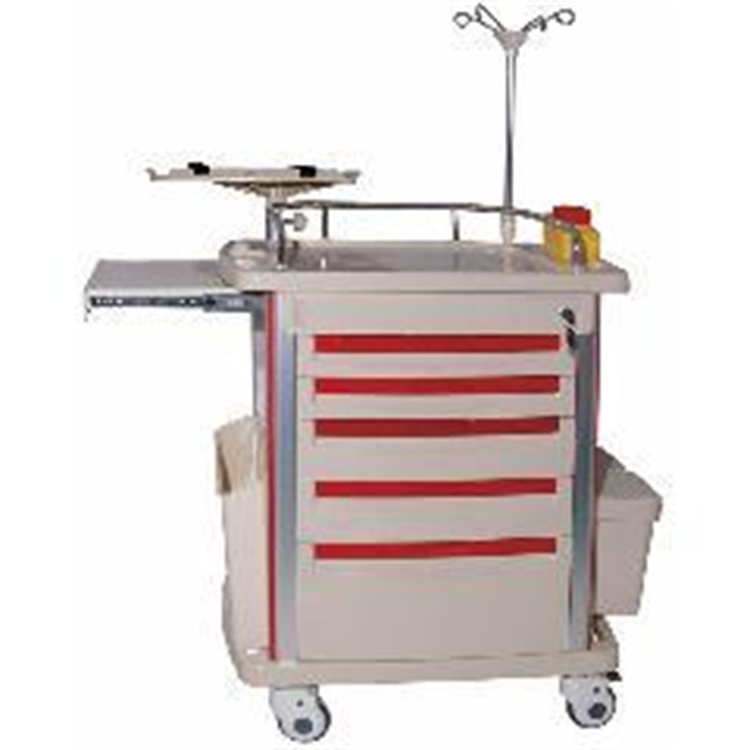 MN- EC001R ABS Haut de gamme Traitement Hôpital Chariot Médical Chariot d'Urgence à Vendre Meilleur Prix Chariot