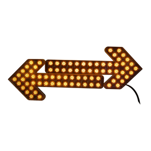 Luce Stroboscopica a Doppia Freccia LED Gialla Impermeabile IP56 in Alluminio e Plastica con Alimentazione <span class=keywords><strong>Solare</strong></span>/DC 20W Durata 7-10 Anni - Product Image 2
