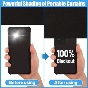 Xinjun No Drill Blackout <b>Curtains</b> 59 X 39 Inches Full <b>Light</b> Shading Portable Rod Pocket Inside Mount Decoration - Product Image 5