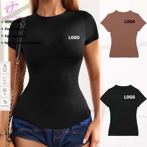 <span class=keywords><strong>T</strong></span>-<span class=keywords><strong>shirt</strong></span> estiva tinta unita da <span class=keywords><strong>donna</strong></span>, aderente, elasticizzata, <span class=keywords><strong>sportiva</strong></span>, comoda, traspirante, in poliestere, a maniche corte. - Product Image 1