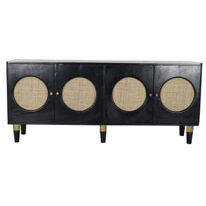 Buffet Mango in Rattan 150x40x65 Nero - Product Image 1
