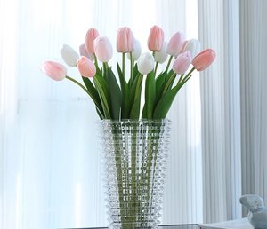Venta Directa de Fábrica, Comercio Exterior Transfronterizo, Mini Tulipanes Artificiales para Decoración del Hogar, Sala de Estar y Bodas - Product Image 2