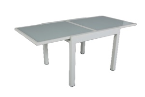 Leisure Outdoor 90/180cm Outdoor Dining <b>Table</b> With <b>Aluminum</b> Glass Top Extendable for Courtyard Use - Product Image 3