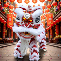 Costume de Danse du Lion Adulte en Soie/Coton, Accessoires de Scène pour Spectacles, Célébrations du Nouvel An Chinois, Utilisation en Fête, Jiangxi, En Stock, 1000