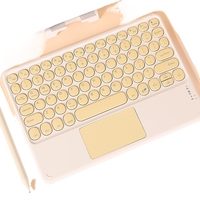 Keyboard Nirkabel Mini ZLY yang Dapat Diisi Ulang dengan Touchpad, Keyboard Nirkabel BT untuk Laptop, Tablet, dan Pad Mini