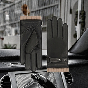 Guantes de invierno con pantalla táctil para hombre, deportes informales y al aire libre, estilo liso, 100%, guantes de cuero para montar en bicicleta, estilo para caballeros - Product Image 2