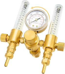 TIG MIG kaynakçı gaz ve Backpurge için Argon regülatörü çift çıkış <span class=keywords><strong>CO2</strong></span> debimetre 60 SFCH - CGA 580 giriş bağlantısı - Product Image 1