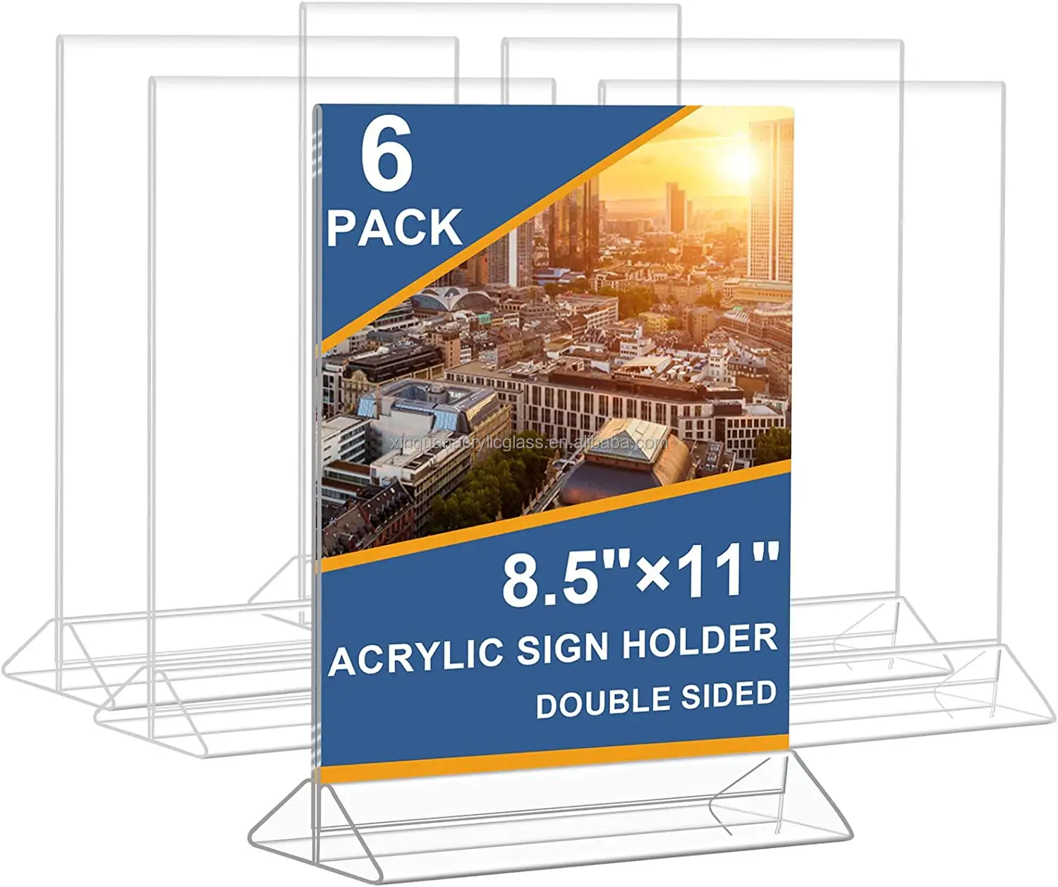 Custom Acrylic Sign Holder, Picture Frame Double Sided Flyer Holder, Clear Menu Holder Display Stand for Home Office Restaurants