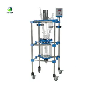 1-5l Laboratory Scale Reactor Cylindrical High Borosilicate Double Layer Glass Reactor