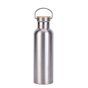 Bamboo Lid & Stainless Steel Handle Thermos Big Mouth Double Layer Outdoor Sports <b>Kettle</b> Multi-Lid for Camping - Product Image 6