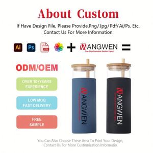 Gobelets en verre sans BPA avec manchons de protection en silicone, couvercles en bambou, pailles, écologiques, différentes capacités, gobelets personnalisés - Product Image 2