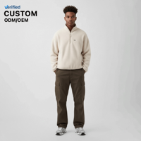 Sweat-shirt à capuche léger en laine pour homme, col zippé, style décontracté, idéal pour l'hiver et les activités de plein air, avec doublure polaire Sherpa, manches longues, modèle pull-over.