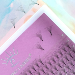 Song Lashes Silk Korean PBT 3D 4D 5D 6D 7D <span class=keywords><strong>8D</strong></span> 0,07 Ventiladores de volumen prefabricados Pestañas de base puntiagudas de grado superior - Product Image 6