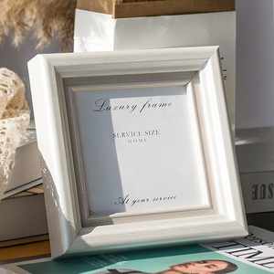 Khung Tranh Gỗ Sơn Màu Trắng Phong Cách Đau Khổ Khung Vuông Nhỏ Khung Ảnh Trang Trại - Product Image 5