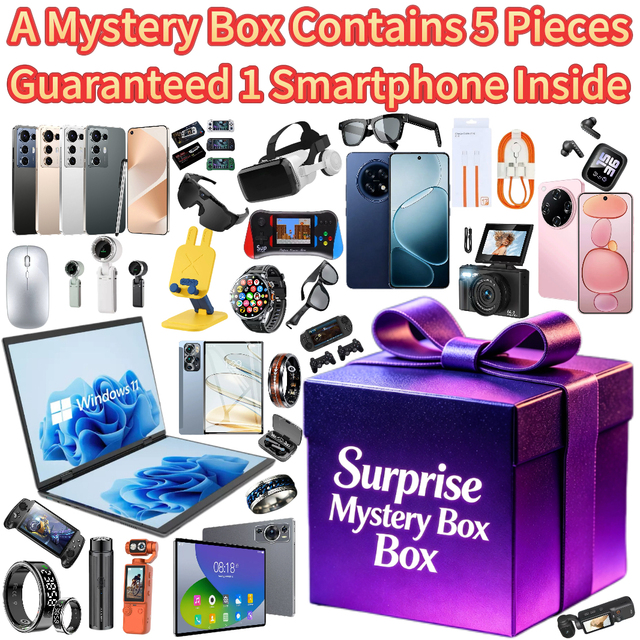 Guaranteed Smartphone Inside 5 Pieces Surprise Blind Box With 5G Smartphone Smart Watch Bluetooth Speaker Humidifier Random