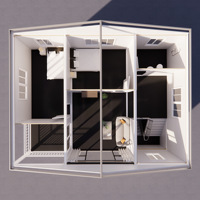 Maison conteneur personnalisable avec porche et toit incliné, en acier durable, pour usage en entrepôt, bureau ou bâtiment de jardin, résistante au feu