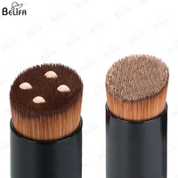 Pinceau de maquillage portable multifonctionnel à angle plat rechargeable pour fond de teint, avec conteneur de rangement – Meilleure vente