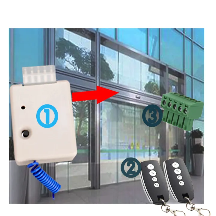 Control remoto de puerta con sensor automático, conjunto de control remoto de puerta de vidrio
