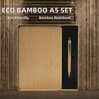 Vente en gros Ensemble de cahiers A5 personnalisés écologiques Ensemble de cadeaux promotionnels avec logo d'entreprise Journal personnalisé en bambou