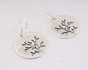 Tree <b>Drop</b> Hook <b>Earrings</b> in <b>Sterling</b> <b>Silver</b> 925 <b>Sterling</b> <b>Silver</b> Tree of Life <b>Earrings</b> At Wholesale Price - Product Image 2