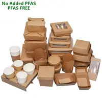 Wholesale biodegradable food container packaging salad box disposable kraft  paper lunch box