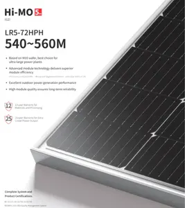 Longi Hot Promosi Panel Fotovoltaik Mono Efisiensi Tinggi 182Mm Sel Separuh 540W 550W 555W Panel Surya