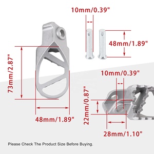 GOOFIT Repose-pieds en aluminium de 10 mm pour moto, pédale de remplacement pour moto tout-terrain Taotao 50cc 70cc <span class=keywords><strong>90cc</strong></span> 110cc 125cc - Product Image 2