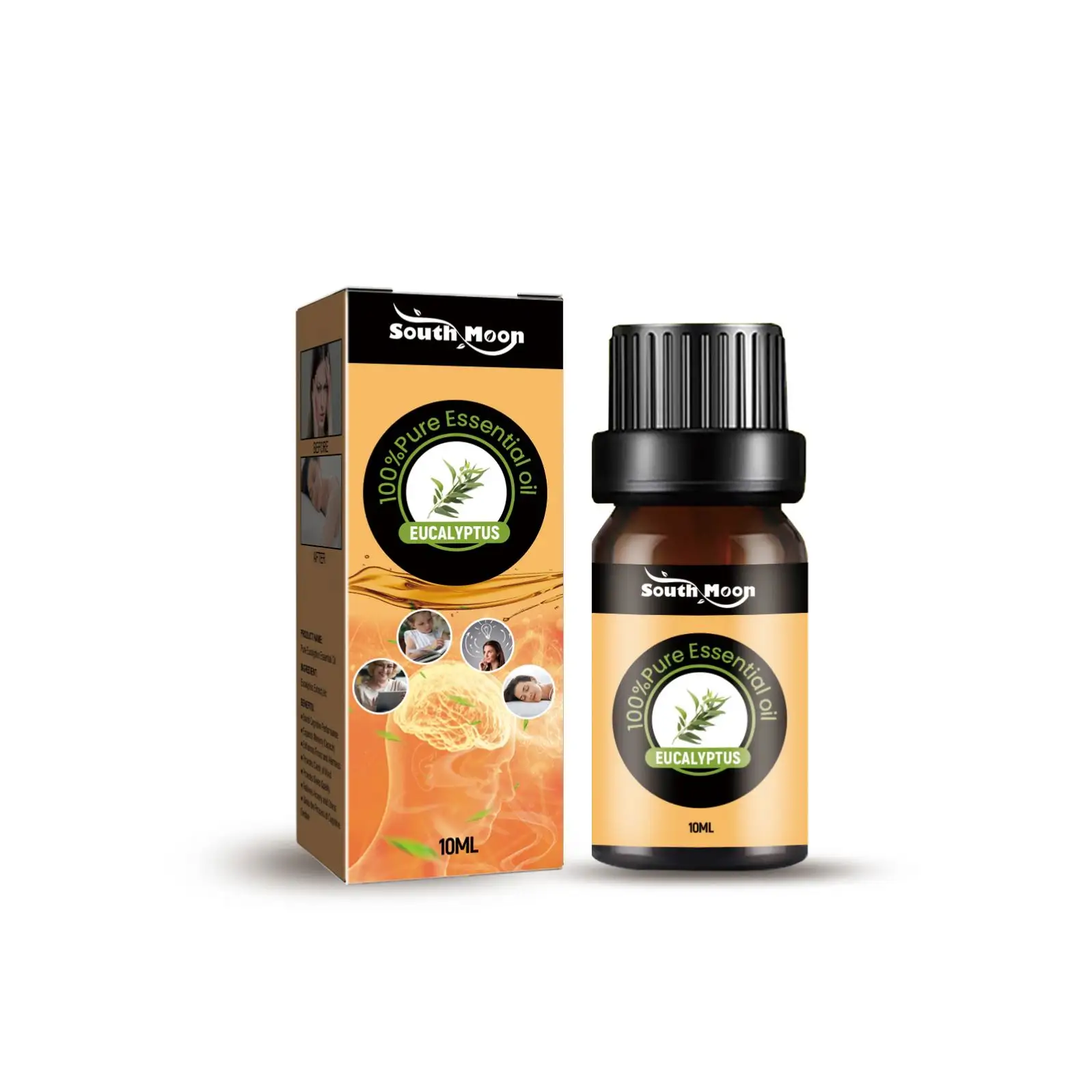 South Moon Wholesale Private Label 100% Pure En Biologische Eucalyptus Essen Tiële Olie Verbeteren Cognitieve Ablity En Geheugencapaciteit