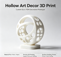Échantillons d'art abstrait creux imprimés en 3D, service de prototypage de sculptures creuses personnalisées pour la décoration intérieure