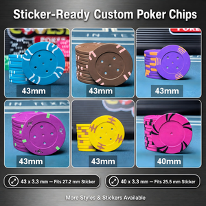 Jetons de <span class=keywords><strong>poker</strong></span> en argile pressée 6 couleurs 15,2g, bordure pique avec autocollants de dénomination, logo personnalisé pour la maison, la famille, le casino, le club, les jeux - Product Image 4