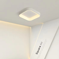 Plafonnier LED Minimaliste Moderne Simple pour Salle à Manger, Carré en Fer, Télécommandé, Style Nordique Transfrontalier pour Chambre Parentale