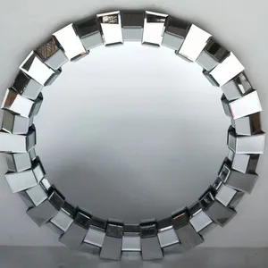 Новый дизайн, современный уникальный 3D Sunburst, для гостиной, прихожей, все стеклянные венецианские круглые настенные зеркальные декоративные наклейки