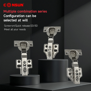 Петли Consun Hardware 2D/3D с автоматическим самозакрыванием и регулировкой для кухонных шкафов, гидравлические, из нержавеющей стали, с плавным закрыванием, для мебели - Product Image 6
