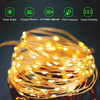 Guirlande lumineuse solaire de Noël à 200 LED, 22 mètres, 8 modes, avec fil de cuivre, pour la décoration de la maison et des pièces