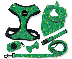 OEM bantalan Neoprene dapat diatur Breathable Quick Release anjing Harness dengan pola kustom Logo Mesh Dog Harness - Product Image 5
