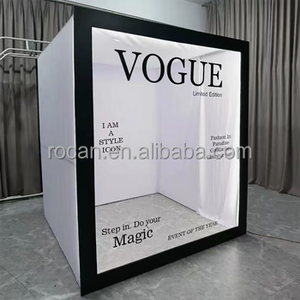 Suministros para fiestas Evento <span class=keywords><strong>Vogue</strong></span> Magazine Photo Booth Box con lámpara de luz Photo Booth Magazine Box Frame Backdrop - Product Image 1