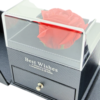 Vente en gros de boîte-cadeau de fleur de rose personnalisée boîte d'emballage cadeau de bijoux romantique haut de gamme forte cérémonie sens double porte ouverte