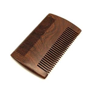 Oro nero di legno di sandalo double-sided largo del dente barba pettine con logo - Product Image 2