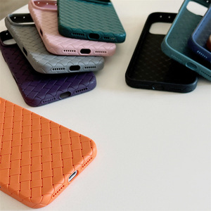 Funda Magnética con Patrón Tejido para Teléfono Móvil, de TPU Suave, Color Naranja, para <span class=keywords><strong>iPhone</strong></span> 17, Fundas para <span class=keywords><strong>iPhone</strong></span> 17 Pro - Product Image 4