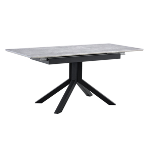 Modern Square <b>Dining</b> Table with Light Gray <b>Painted</b> MDF Top and Sturdy Geometric Metal Legs <b>Dining</b> Room Furniture 4 Seater - Product Image 6