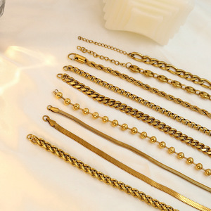 Fashion Layered Necklaces Gold Plated Cuban Chain Snake Bone Design Unisex Jewelry 18K Vacuum Plating Minimalist Style - Product Image 1