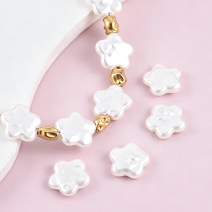 Cuentas Sueltas de Imitación de Perla con Forma de Pétalo de Flor y Estrella, Cuentas Espaciadoras para Hacer Joyería, Accesorios para Pulseras, Collares y Pendientes Hechos a Mano - Product Image 1