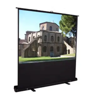 16:9 60''-100'' Game Projection Screen For Video Live Show In Background Floor Standing Projector Screen