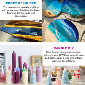 Poudre <span class=keywords><strong>de</strong></span> Mica colorée en résine époxy, Pigment <span class=keywords><strong>de</strong></span> Mica, poudre <span class=keywords><strong>de</strong></span> paillettes pour bougie - Product Image 5